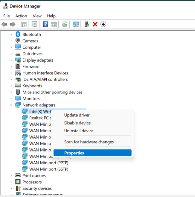 wifi driver properties