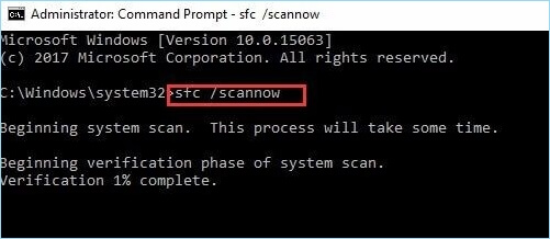 run sfc/scannow command