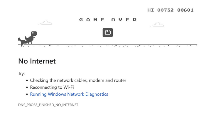 No internet connection