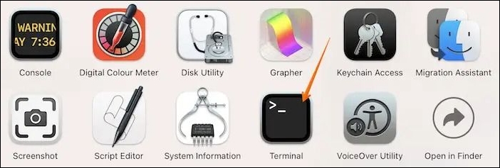 open terminal