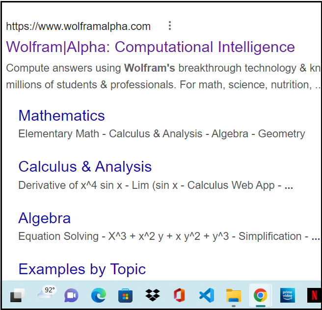 click on wolframalpha