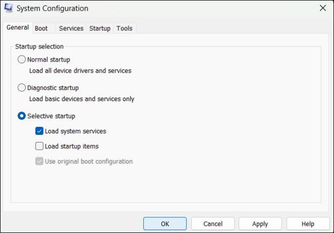 check system configuration