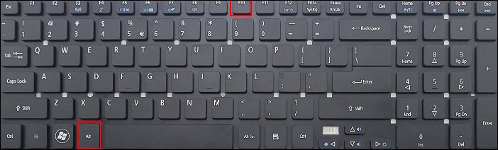 press Alt + F10