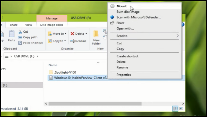 mount iso file in explorer