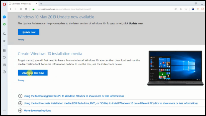 download the windows media creation tool