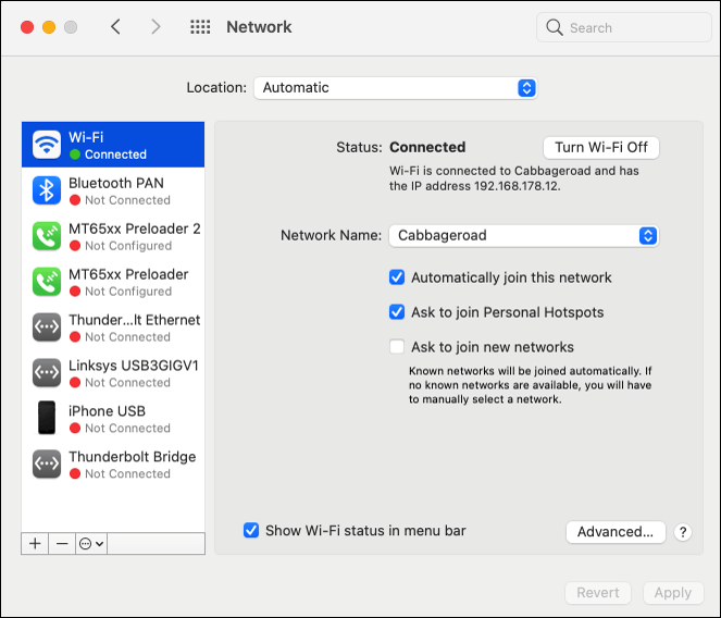 reset network setttings on macOS