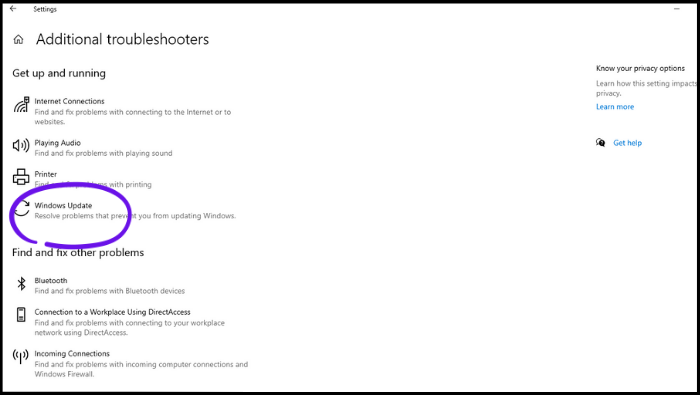 run windows update troubleshooter-3