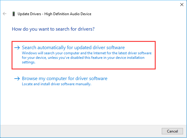 search automatically for drivers