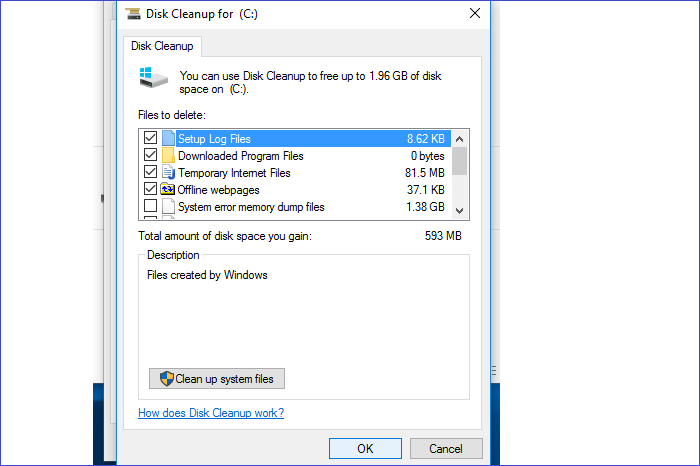 disk cleanup files