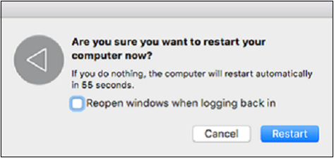 select restart your Mac