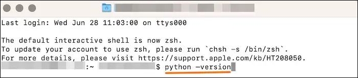 Select the Python Verson