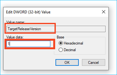 give the registry file a name and value