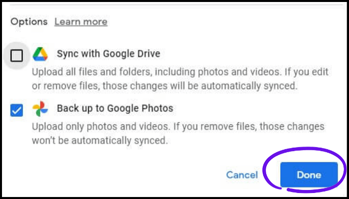 sync google photos with hard drive-1