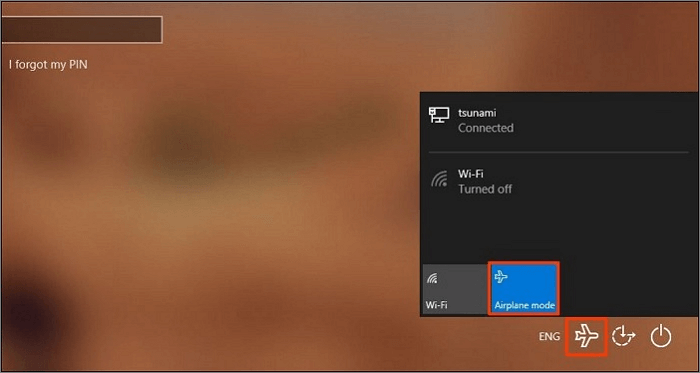 turn on airplane mode from lock screen