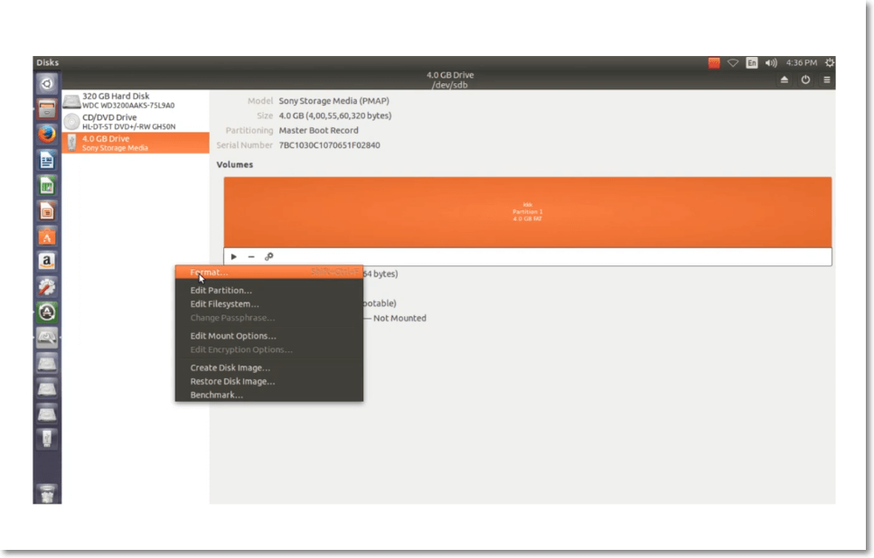 ubuntu disk format