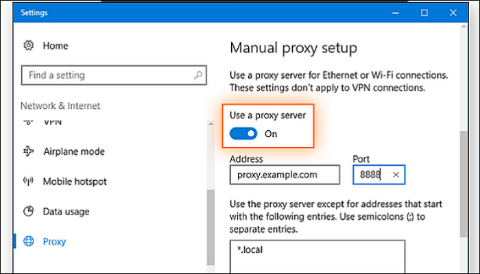 use a proxy server