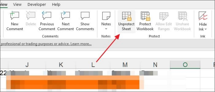 Unprotect Excel Sheet