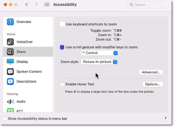 use scroll gesture with modifier keys