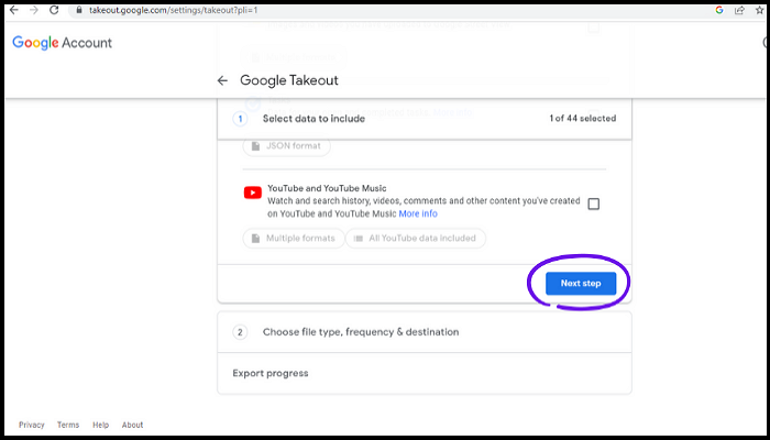 using google takeout feature-3