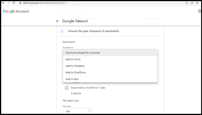 using google takeout feature-4