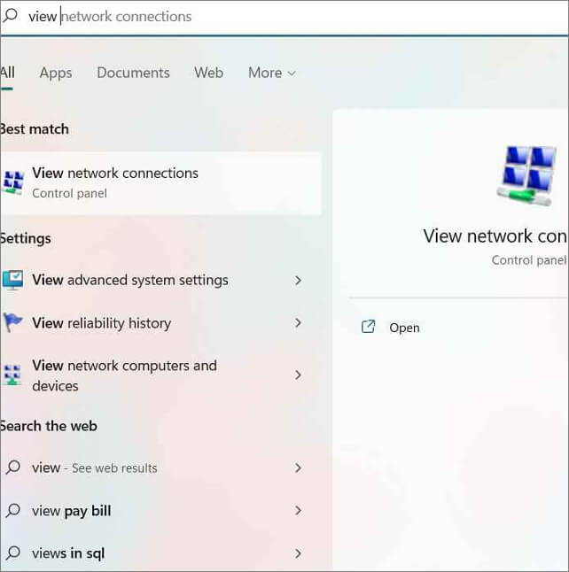 view network connections