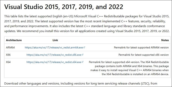 visual studio redistributable