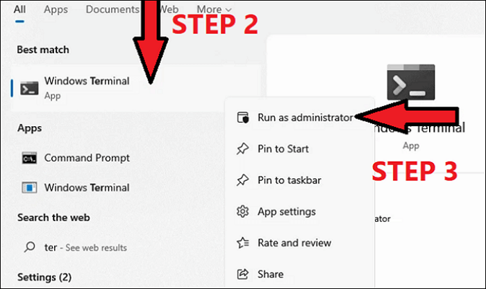 run Windows Terminal as administrator