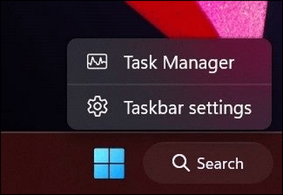select taskbar settings