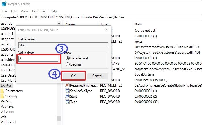 input 2 in the Value Data and click OK