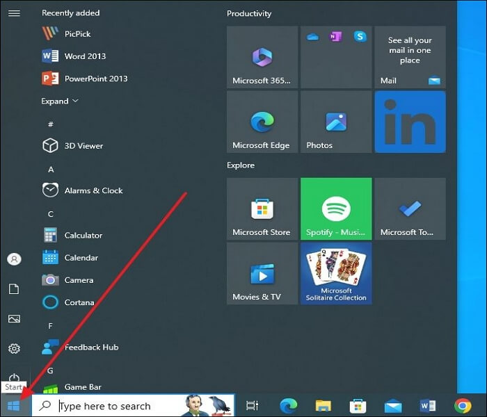 launch the Start menu