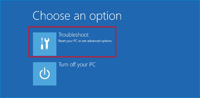 click Troubleshoot