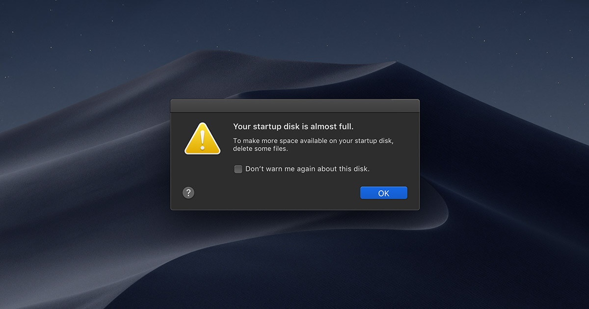 your startup disk is almost full
