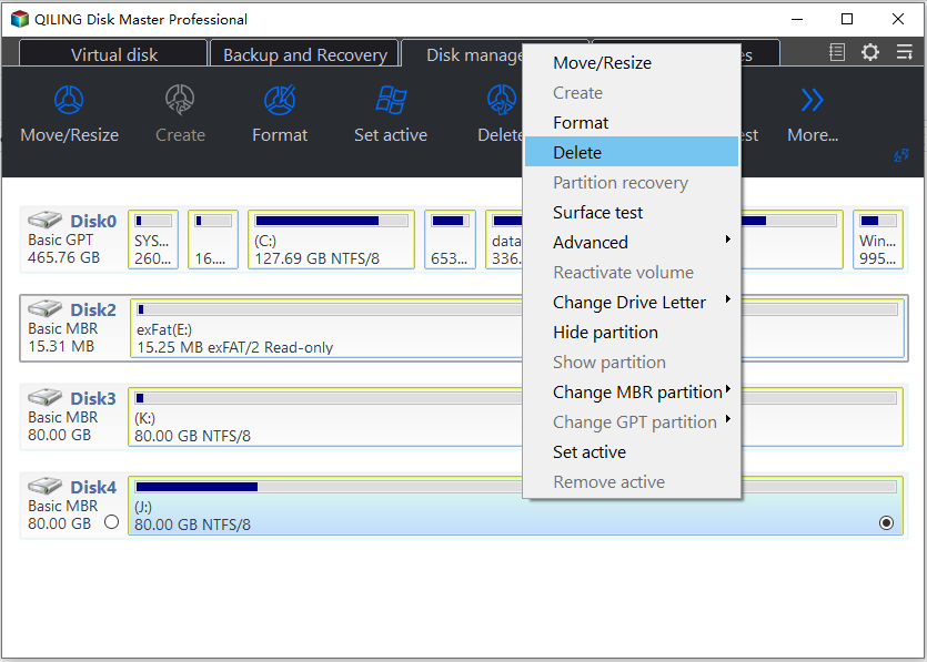 delete partition