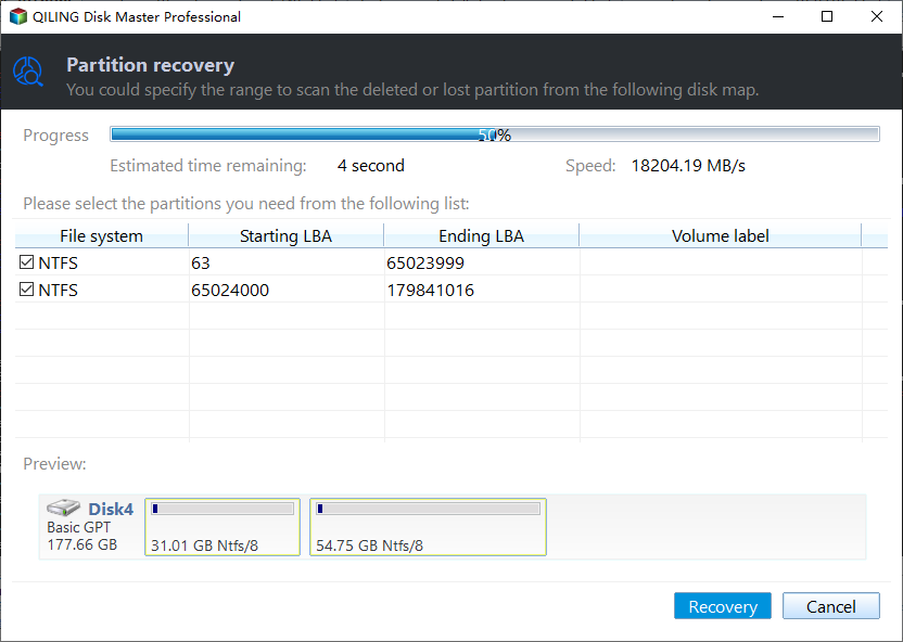 external partiton recovery step 3