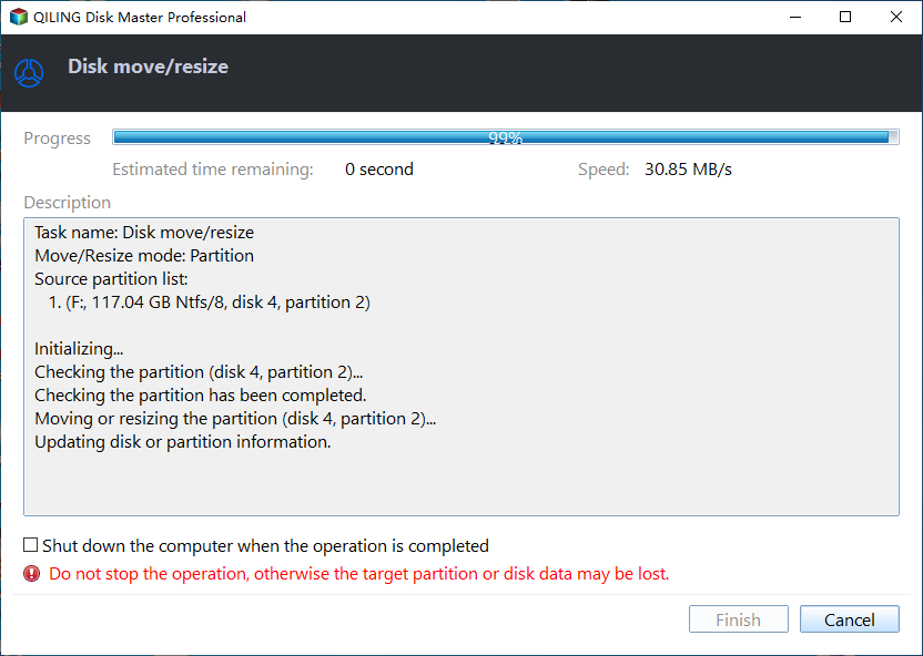 decrease partition step 3