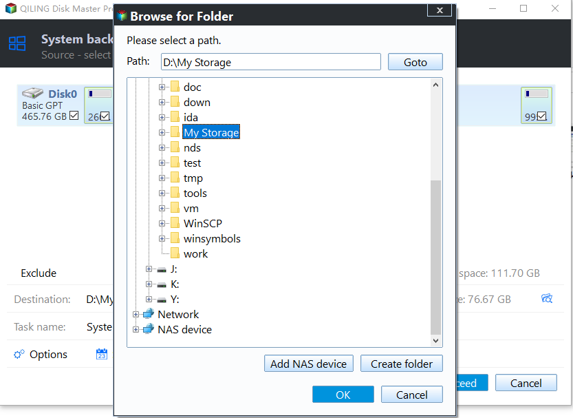 create system backup step5