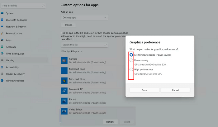 change cpu settings