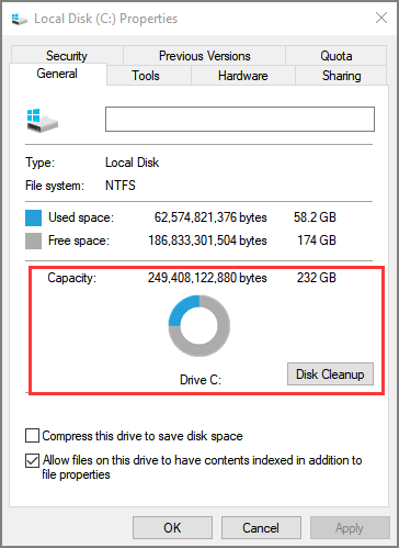 check hard drive capacity