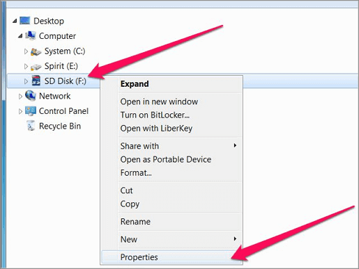 Check and repair SD card for errors in Windows