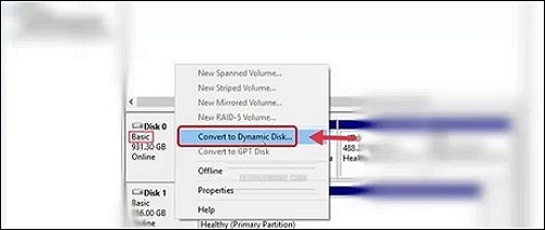 convert basic to dynamic with disk management