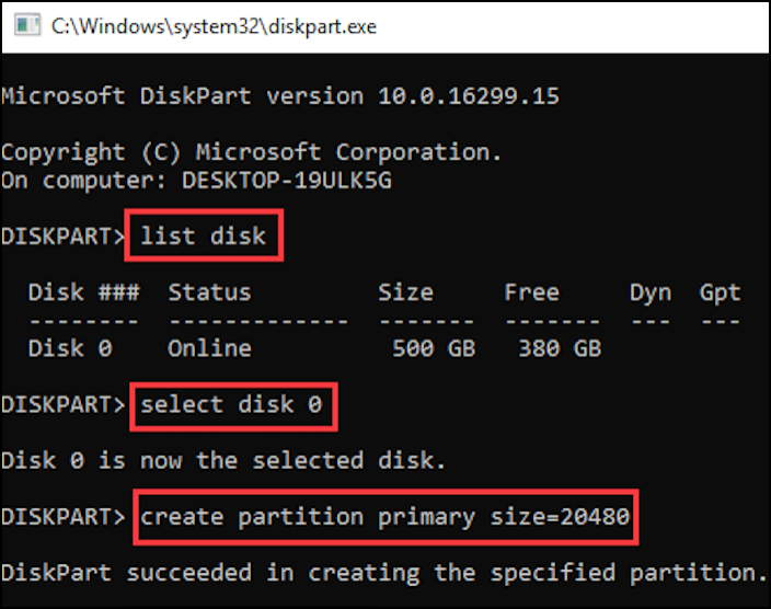 format new disk partition