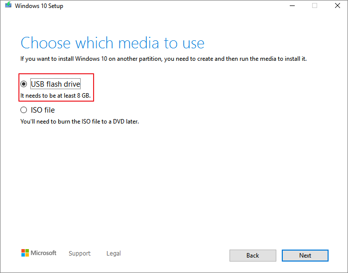 steps to create a USB installation media