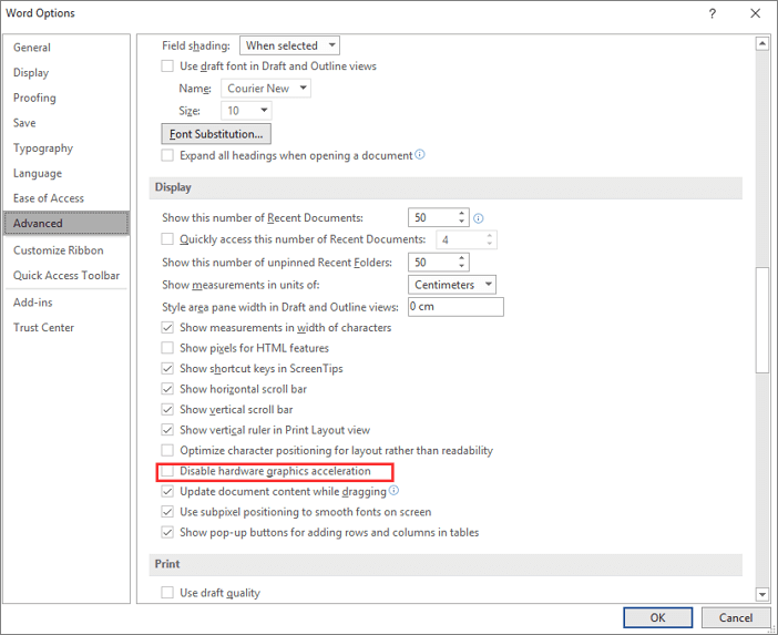 disable hardware acceleration