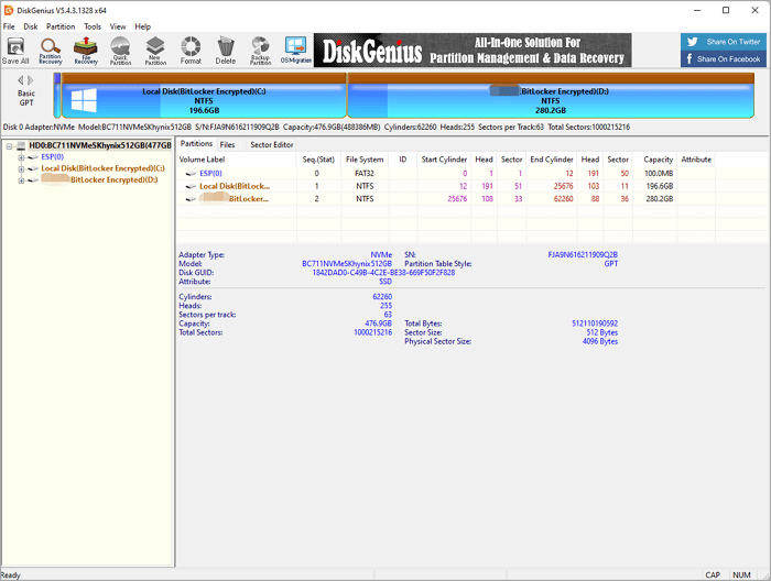 diskgenius interface