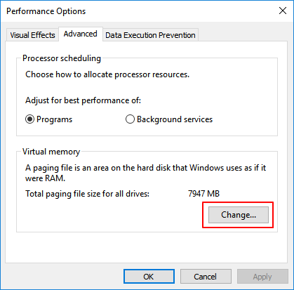 change memory storage