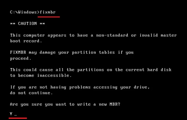 fix mbr windows 7
