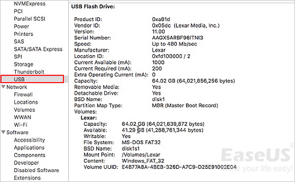 Check USB information