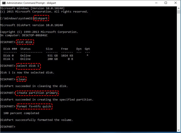 Repair memory card not formatted error using Diskpart