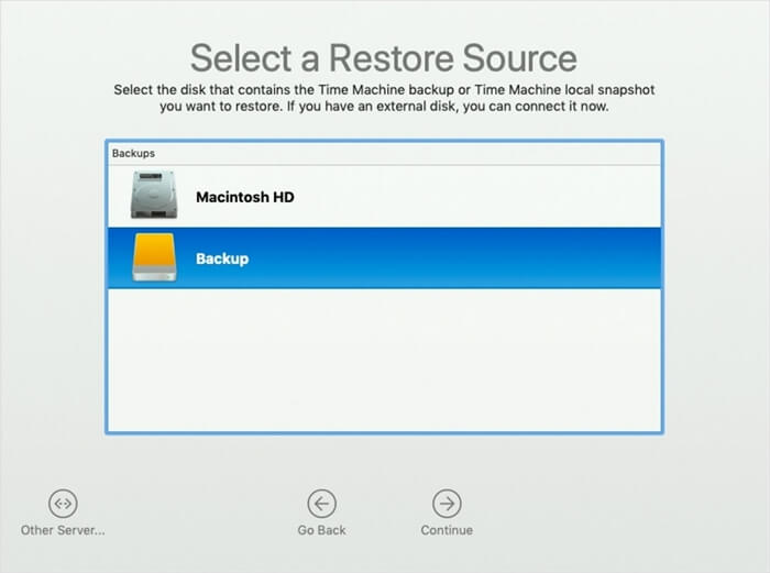 Select Backup