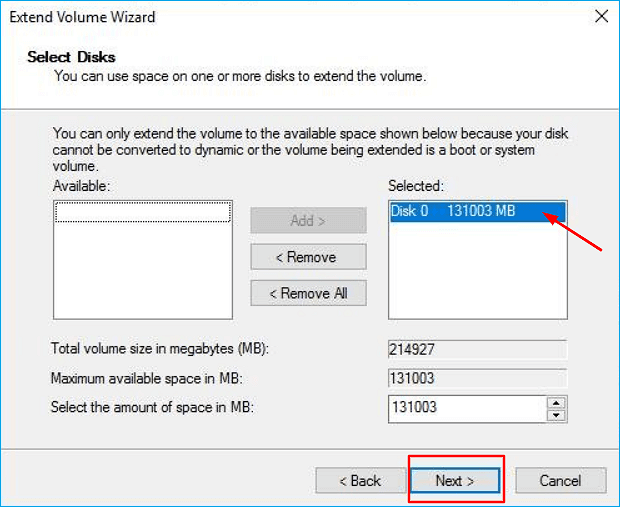 extend c drive volume